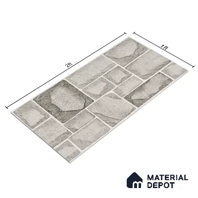 Elevation Wall Tile TL 00085 B Shadow Grey 2 ft x 1 ft Punch Matte Finish Vitrified Tile - 9 mm | Ideal For Modern Facades, Outdoor Cladding, Feature Wall
