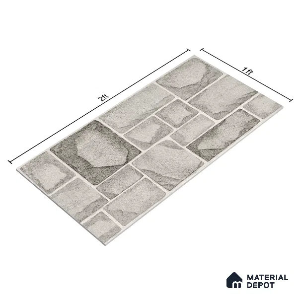 Elevation Wall Tile TL 00085 B Shadow Grey 2 ft x 1 ft Punch Matte Finish Vitrified Tile - 9 mm | Ideal For Modern Facades, Outdoor Cladding, Feature Wall