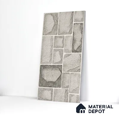 Elevation Wall Tile TL 00085 B Shadow Grey 2 ft x 1 ft Punch Matte Finish Vitrified Tile - 9 mm | Ideal For Modern Facades, Outdoor Cladding, Feature Wall