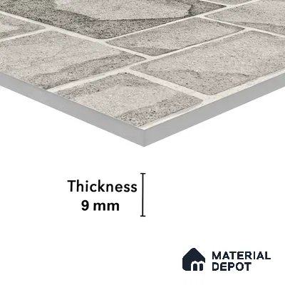 Elevation Wall Tile TL 00085 B Shadow Grey 2 ft x 1 ft Punch Matte Finish Vitrified Tile - 9 mm | Ideal For Modern Facades, Outdoor Cladding, Feature Wall