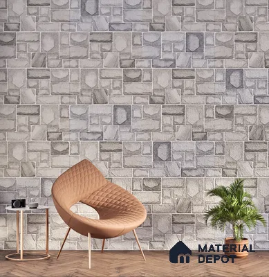 Elevation Wall Tile TL 00085 B Shadow Grey 2 ft x 1 ft Punch Matte Finish Vitrified Tile - 9 mm | Ideal For Modern Facades, Outdoor Cladding, Feature Wall