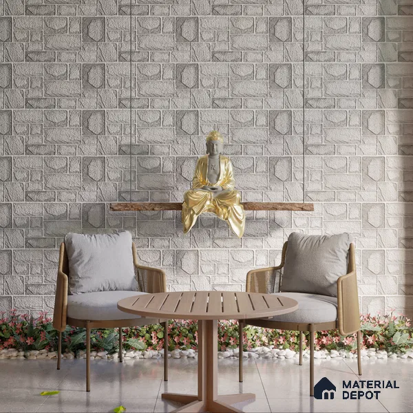 Elevation Wall Tile TL 00085 B Shadow Grey 2 ft x 1 ft Punch Matte Finish Vitrified Tile - 9 mm | Ideal For Modern Facades, Outdoor Cladding, Feature Wall