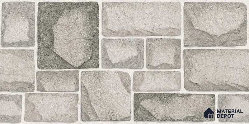 Elevation Wall Tile TL 00085 B Shadow Grey 2 ft x 1 ft Punch Matte Finish Vitrified Tile - 9 mm | Ideal For Modern Facades, Outdoor Cladding, Feature Wall