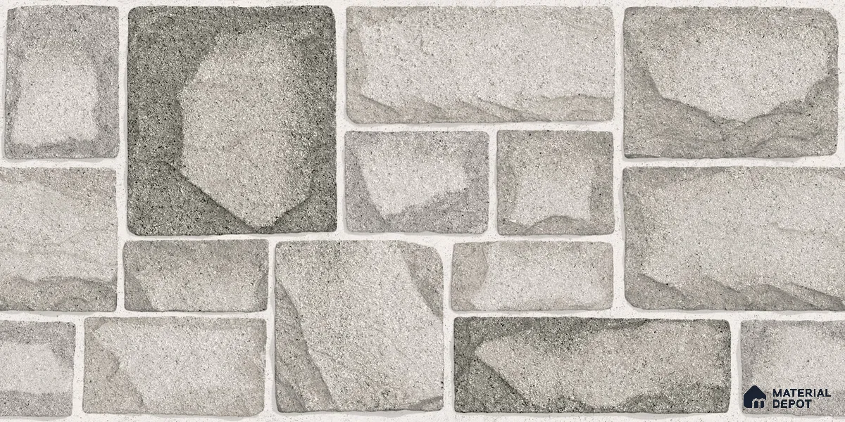 Elevation Wall Tile TL 00085 B Shadow Grey 2 ft x 1 ft Punch Matte Finish Vitrified Tile - 9 mm | Ideal For Modern Facades, Outdoor Cladding, Feature Wall