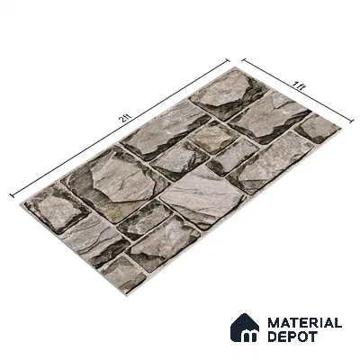 Elevation Wall Tile TL 00085 C Slate Grey 2 ft x 1 ft Punch Matte Finish Vitrified Tile - 9 mm | Suitable For Feature Wall, Boundary Wall, Balcony, Outdoor