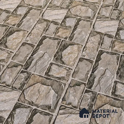 Elevation Wall Tile TL 00085 C Slate Grey 2 ft x 1 ft Punch Matte Finish Vitrified Tile - 9 mm | Suitable For Feature Wall, Boundary Wall, Balcony, Outdoor