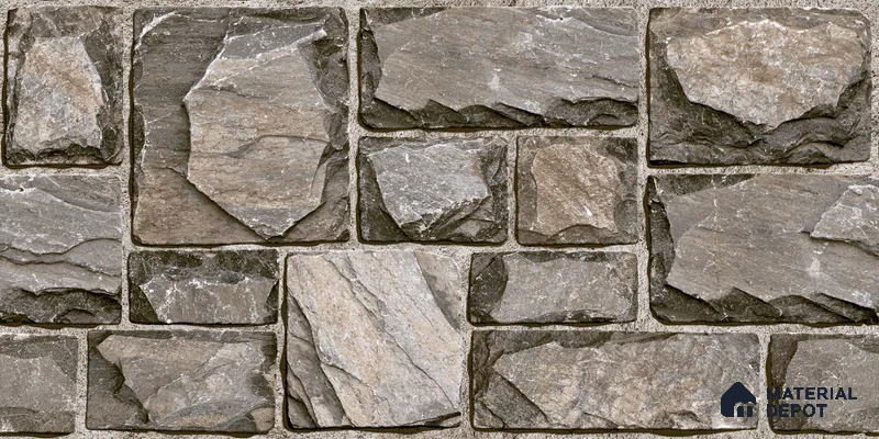 Elevation Wall Tile TL 00085 C Slate Grey 2 ft x 1 ft Punch Matte Finish Vitrified Tile - 9 mm | Suitable For Feature Wall, Boundary Wall, Balcony, Outdoor