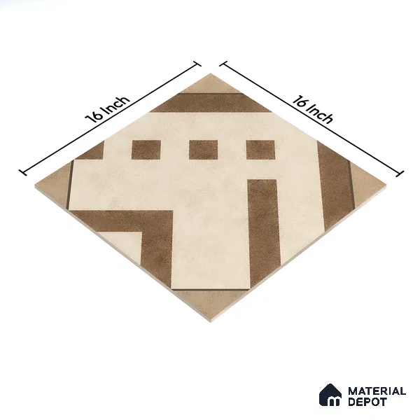 Parking Floor Tile TL 03385 B Tetris Sunshine16 x 16 inch Anti Slip Matte Finish Heavy Duty Vitrified Tile - 12 mm | Suitable For Garage, Driveway, Terrace | Pattern Alignment May Vary | 2-3 mm Spacer is Mandatory