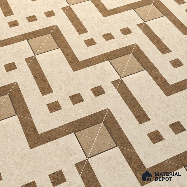 Parking Floor Tile TL 03385 B Tetris Sunshine16 x 16 inch Anti Slip Matte Finish Heavy Duty Vitrified Tile - 12 mm | Suitable For Garage, Driveway, Terrace | Pattern Alignment May Vary | 2-3 mm Spacer is Mandatory