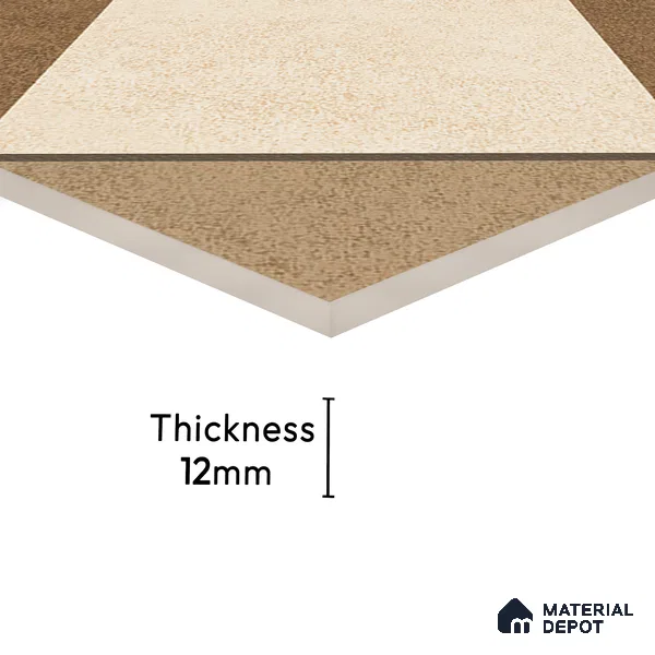 Parking Floor Tile TL 03385 B Tetris Sunshine16 x 16 inch Anti Slip Matte Finish Heavy Duty Vitrified Tile - 12 mm | Suitable For Garage, Driveway, Terrace | Pattern Alignment May Vary | 2-3 mm Spacer is Mandatory