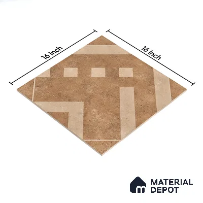 Parking Floor Tile TL 03385 C Tetris Beige 16 x 16 inch Anti Slip Matte Finish Heavy Duty Vitrified Tile - 12 mm | Suitable For Garage, Driveway, Terrace | Pattern Alignment May Vary | 2-3 mm Spacer is Mandatory (Sample)