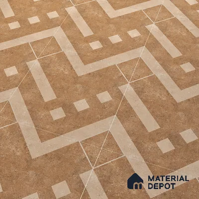 Parking Floor Tile TL 03385 C Tetris Beige 16 x 16 inch Anti Slip Matte Finish Heavy Duty Vitrified Tile - 12 mm | Suitable For Garage, Driveway, Terrace | Pattern Alignment May Vary | 2-3 mm Spacer is Mandatory (Sample)