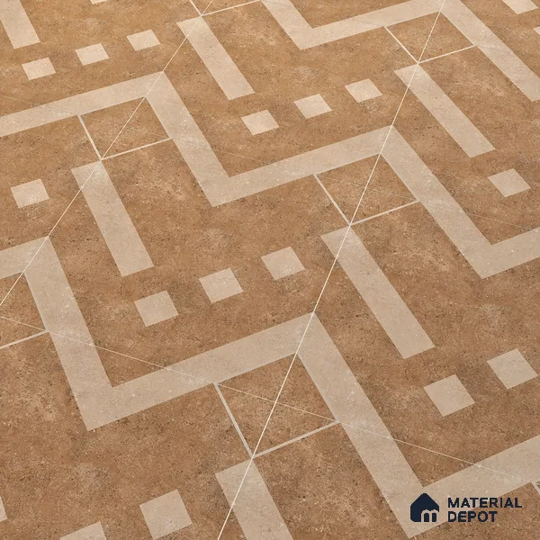 Parking Floor Tile TL 03385 C Tetris Beige 16 x 16 inch Anti Slip Matte Finish Heavy Duty Vitrified Tile - 12 mm | Suitable For Garage, Driveway, Terrace | Pattern Alignment May Vary | 2-3 mm Spacer is Mandatory (Sample)