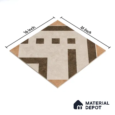 Parking Floor Tile TL 03385 D Tetris Brown 16 x 16 inch Anti Slip Matte Finish Heavy Duty Vitrified Tile - 12 mm | Suitable For Garage, Driveway, Terrace | Pattern Alignment May Vary | 2-3 mm Spacer is Mandatory (Sample)