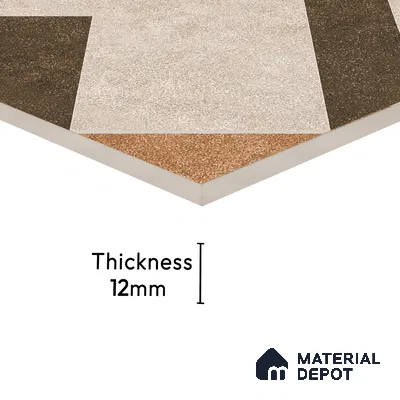 Parking Floor Tile TL 03385 D Tetris Brown 16 x 16 inch Anti Slip Matte Finish Heavy Duty Vitrified Tile - 12 mm | Suitable For Garage, Driveway, Terrace | Pattern Alignment May Vary | 2-3 mm Spacer is Mandatory (Sample)