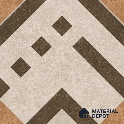 Parking Floor Tile TL 03385 D Tetris Brown 16 x 16 inch Anti Slip Matte Finish Heavy Duty Vitrified Tile - 12 mm | Suitable For Garage, Driveway, Terrace | Pattern Alignment May Vary | 2-3 mm Spacer is Mandatory (Sample)