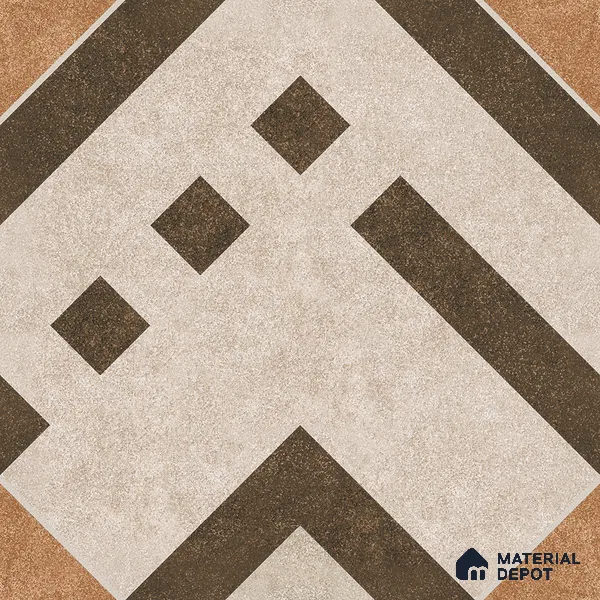 Parking Floor Tile TL 03385 D Tetris Brown 16 x 16 inch Anti Slip Matte Finish Heavy Duty Vitrified Tile - 12 mm | Suitable For Garage, Driveway, Terrace | Pattern Alignment May Vary | 2-3 mm Spacer is Mandatory (Sample)