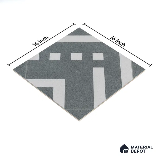 Parking Floor Tile TL 03385 F Tetris Grape 16 x 16 inch Anti Slip Matte Finish Heavy Duty Vitrified Tile - 12 mm | Suitable For Garage, Driveway, Terrace | Pattern Alignment May Vary | 2-3 mm Spacer is Mandatory