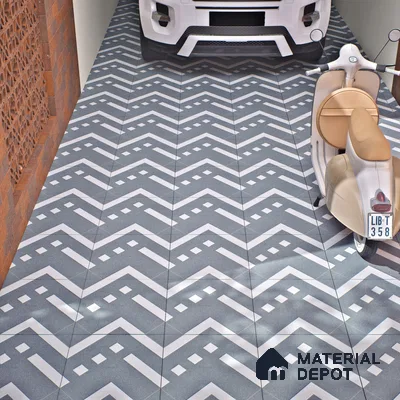 Parking Floor Tile TL 03385 F Tetris Grape 16 x 16 inch Anti Slip Matte Finish Heavy Duty Vitrified Tile - 12 mm | Suitable For Garage, Driveway, Terrace | Pattern Alignment May Vary | 2-3 mm Spacer is Mandatory