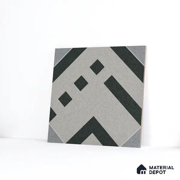 Parking Floor Tile TL 03385 A Tetris Charcoal 16 x 16 inch Anti Slip Matte Finish Heavy Duty Vitrified Tile - 12 mm | Suitable For Garage, Driveway, Terrace | Pattern Alignment May Vary | 2-3 mm Spacer is Mandatory