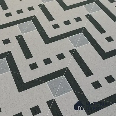 Parking Floor Tile TL 03385 A Tetris Charcoal 16 x 16 inch Anti Slip Matte Finish Heavy Duty Vitrified Tile - 12 mm | Suitable For Garage, Driveway, Terrace | Pattern Alignment May Vary | 2-3 mm Spacer is Mandatory