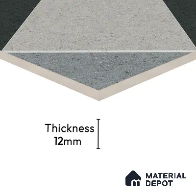 Parking Floor Tile TL 03385 A Tetris Charcoal 16 x 16 inch Anti Slip Matte Finish Heavy Duty Vitrified Tile - 12 mm | Suitable For Garage, Driveway, Terrace | Pattern Alignment May Vary | 2-3 mm Spacer is Mandatory