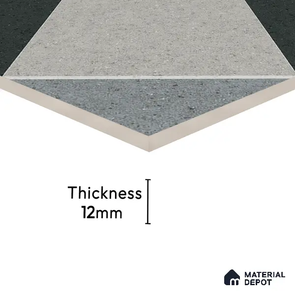 Parking Floor Tile TL 03385 A Tetris Charcoal 16 x 16 inch Anti Slip Matte Finish Heavy Duty Vitrified Tile - 12 mm | Suitable For Garage, Driveway, Terrace | Pattern Alignment May Vary | 2-3 mm Spacer is Mandatory