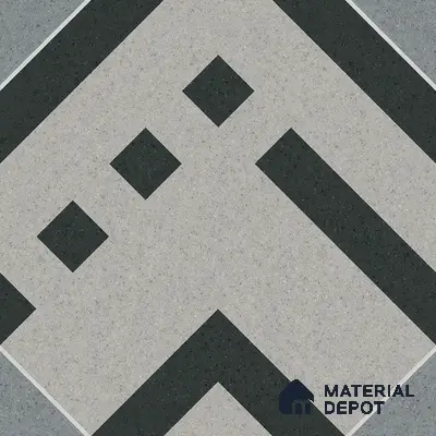 Parking Floor Tile TL 03385 A Tetris Charcoal 16 x 16 inch Anti Slip Matte Finish Heavy Duty Vitrified Tile - 12 mm | Suitable For Garage, Driveway, Terrace | Pattern Alignment May Vary | 2-3 mm Spacer is Mandatory