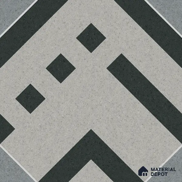 Parking Floor Tile TL 03385 A Tetris Charcoal 16 x 16 inch Anti Slip Matte Finish Heavy Duty Vitrified Tile - 12 mm | Suitable For Garage, Driveway, Terrace | Pattern Alignment May Vary | 2-3 mm Spacer is Mandatory
