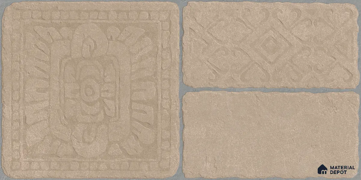 Parking Floor & Wall TL 00060 A Light Beige 2 ft x 1 ft Matte Finish Stone Vitrified Tile - 12 mm | 32 Random Faces | Suitable For Heavy Duty Outdoor Areas