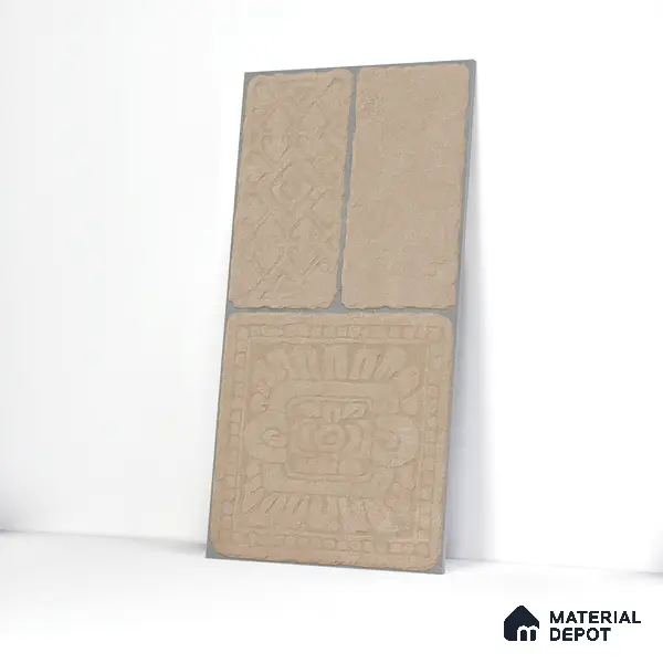 Parking Floor & Wall TL 00060 A Light Beige 2 ft x 1 ft Matte Finish Stone Vitrified Tile - 12 mm | 32 Random Faces | Suitable For Heavy Duty Outdoor Areas