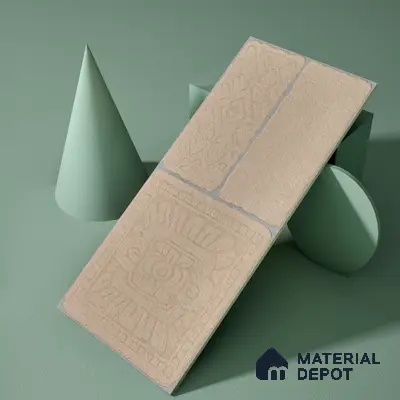 Parking Floor & Wall TL 00060 A Light Beige 2 ft x 1 ft Matte Finish Stone Vitrified Tile - 12 mm | 32 Random Faces | Suitable For Heavy Duty Outdoor Areas