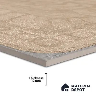 Parking Floor & Wall TL 00060 A Light Beige 2 ft x 1 ft Matte Finish Stone Vitrified Tile - 12 mm | 32 Random Faces | Suitable For Heavy Duty Outdoor Areas