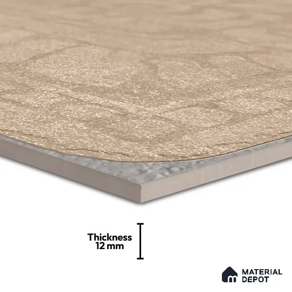 Parking Floor & Wall TL 00060 A Light Beige 2 ft x 1 ft Matte Finish Stone Vitrified Tile - 12 mm | 32 Random Faces | Suitable For Heavy Duty Outdoor Areas