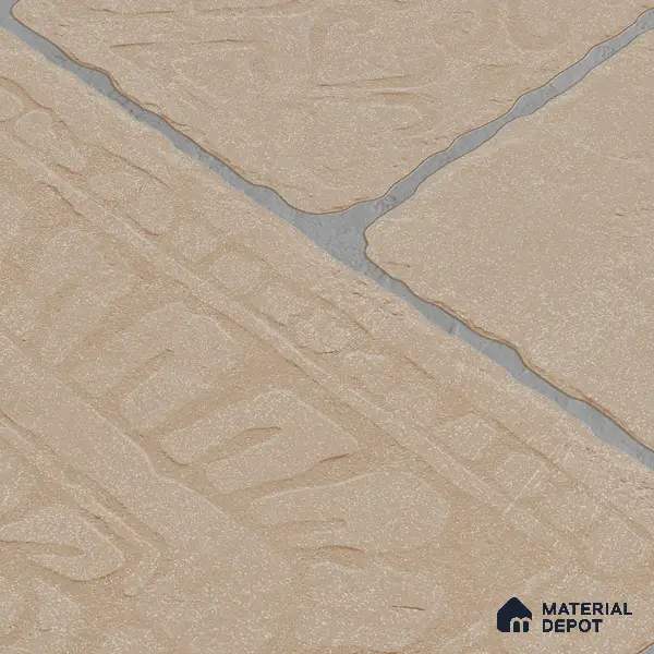 Parking Floor & Wall TL 00060 A Light Beige 2 ft x 1 ft Matte Finish Stone Vitrified Tile - 12 mm | 32 Random Faces | Suitable For Heavy Duty Outdoor Areas
