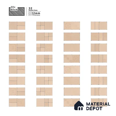 Parking Floor & Wall TL 00060 B Toffee Beige 2 ft x 1 ft Matte Finish Stone Vitrified Tile - 12 mm | 32 Random Faces | Suitable For Heavy Duty Outdoor Areas
