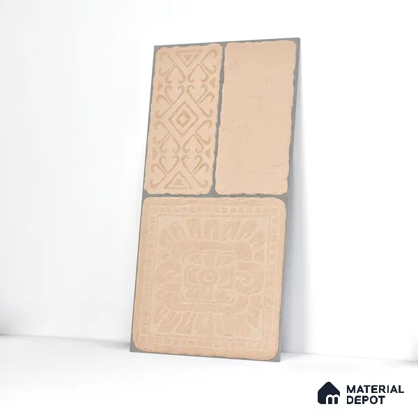 Parking Floor & Wall TL 00060 B Toffee Beige 2 ft x 1 ft Matte Finish Stone Vitrified Tile - 12 mm | 32 Random Faces | Suitable For Heavy Duty Outdoor Areas