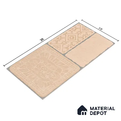 Parking Floor & Wall TL 00060 B Toffee Beige 2 ft x 1 ft Matte Finish Stone Vitrified Tile - 12 mm | 32 Random Faces | Suitable For Heavy Duty Outdoor Areas