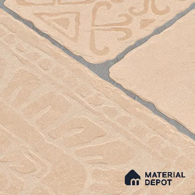 Parking Floor & Wall TL 00060 B Toffee Beige 2 ft x 1 ft Matte Finish Stone Vitrified Tile - 12 mm | 32 Random Faces | Suitable For Heavy Duty Outdoor Areas