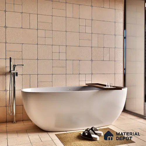Parking Floor & Wall TL 00060 B Toffee Beige 2 ft x 1 ft Matte Finish Stone Vitrified Tile - 12 mm | 32 Random Faces | Suitable For Heavy Duty Outdoor Areas