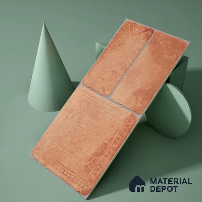 Parking Floor & Wall TL 00060 C Mud Brown 2 ft x 1 ft Matte Finish Stone Vitrified Tile - 12 mm | 32 Random Faces | Suitable For Heavy Duty Outdoor Areas