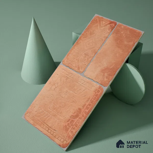 Parking Floor & Wall TL 00060 C Mud Brown 2 ft x 1 ft Matte Finish Stone Vitrified Tile - 12 mm | 32 Random Faces | Suitable For Heavy Duty Outdoor Areas