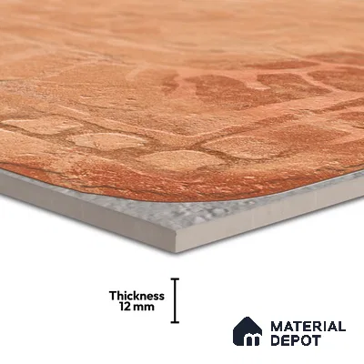 Parking Floor & Wall TL 00060 C Mud Brown 2 ft x 1 ft Matte Finish Stone Vitrified Tile - 12 mm | 32 Random Faces | Suitable For Heavy Duty Outdoor Areas
