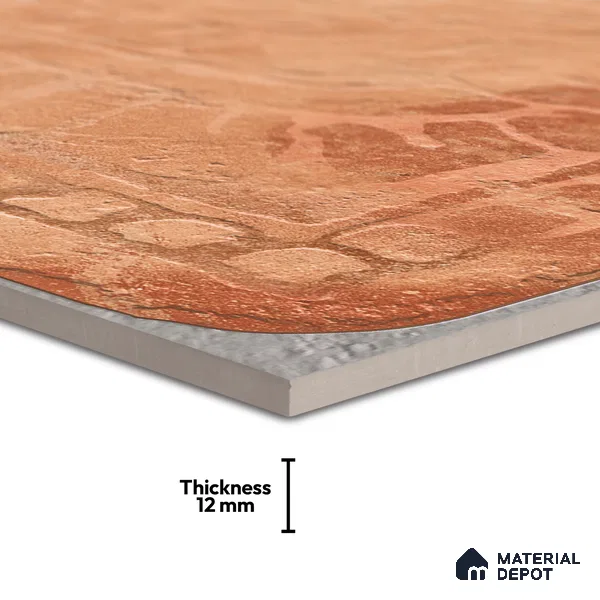 Parking Floor & Wall TL 00060 C Mud Brown 2 ft x 1 ft Matte Finish Stone Vitrified Tile - 12 mm | 32 Random Faces | Suitable For Heavy Duty Outdoor Areas