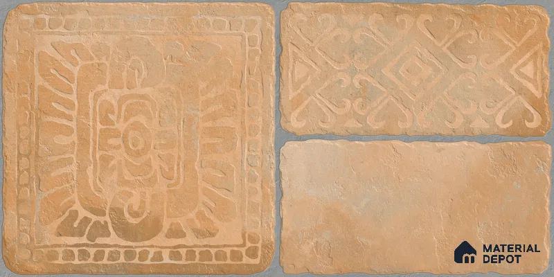 Parking Floor & Wall TL 00060 D Chocolate Brown 2 ft x 1 ft Matte Finish Stone Vitrified Tile - 12 mm | 32 Random Faces | Suitable For Heavy Duty Outdoor Areas