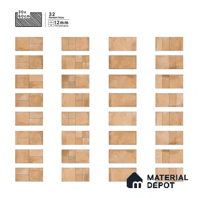 Parking Floor & Wall TL 00060 D Chocolate Brown 2 ft x 1 ft Matte Finish Stone Vitrified Tile - 12 mm | 32 Random Faces | Suitable For Heavy Duty Outdoor Areas