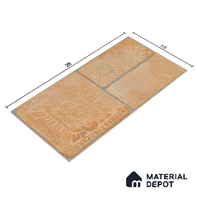 Parking Floor & Wall TL 00060 D Chocolate Brown 2 ft x 1 ft Matte Finish Stone Vitrified Tile - 12 mm | 32 Random Faces | Suitable For Heavy Duty Outdoor Areas