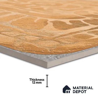 Parking Floor & Wall TL 00060 D Chocolate Brown 2 ft x 1 ft Matte Finish Stone Vitrified Tile - 12 mm | 32 Random Faces | Suitable For Heavy Duty Outdoor Areas