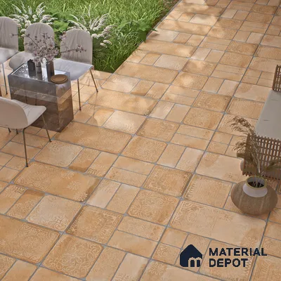 Parking Floor & Wall TL 00060 D Chocolate Brown 2 ft x 1 ft Matte Finish Stone Vitrified Tile - 12 mm | 32 Random Faces | Suitable For Heavy Duty Outdoor Areas