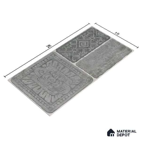 Parking Floor & Wall TL 00060 E Grey 2 ft x 1 ft Matte Finish Stone Vitrified Tile - 12 mm | 32 Random Faces | Suitable For Heavy Duty Outdoor Areas
